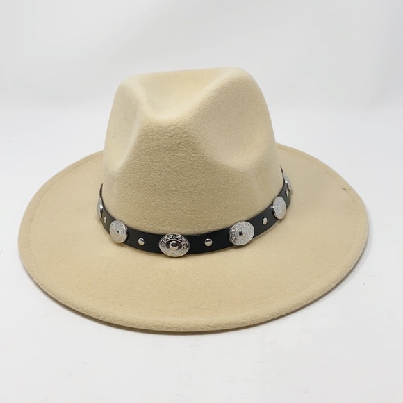 Western Boho Metal Band Classic Panama Hat - Picture 2 of 9